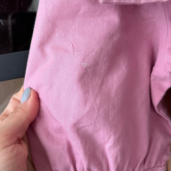 Vintage 1980s Laura Ashley Pink Sailor Dress maxi midi tie front collar peony - Picture 8 of 9